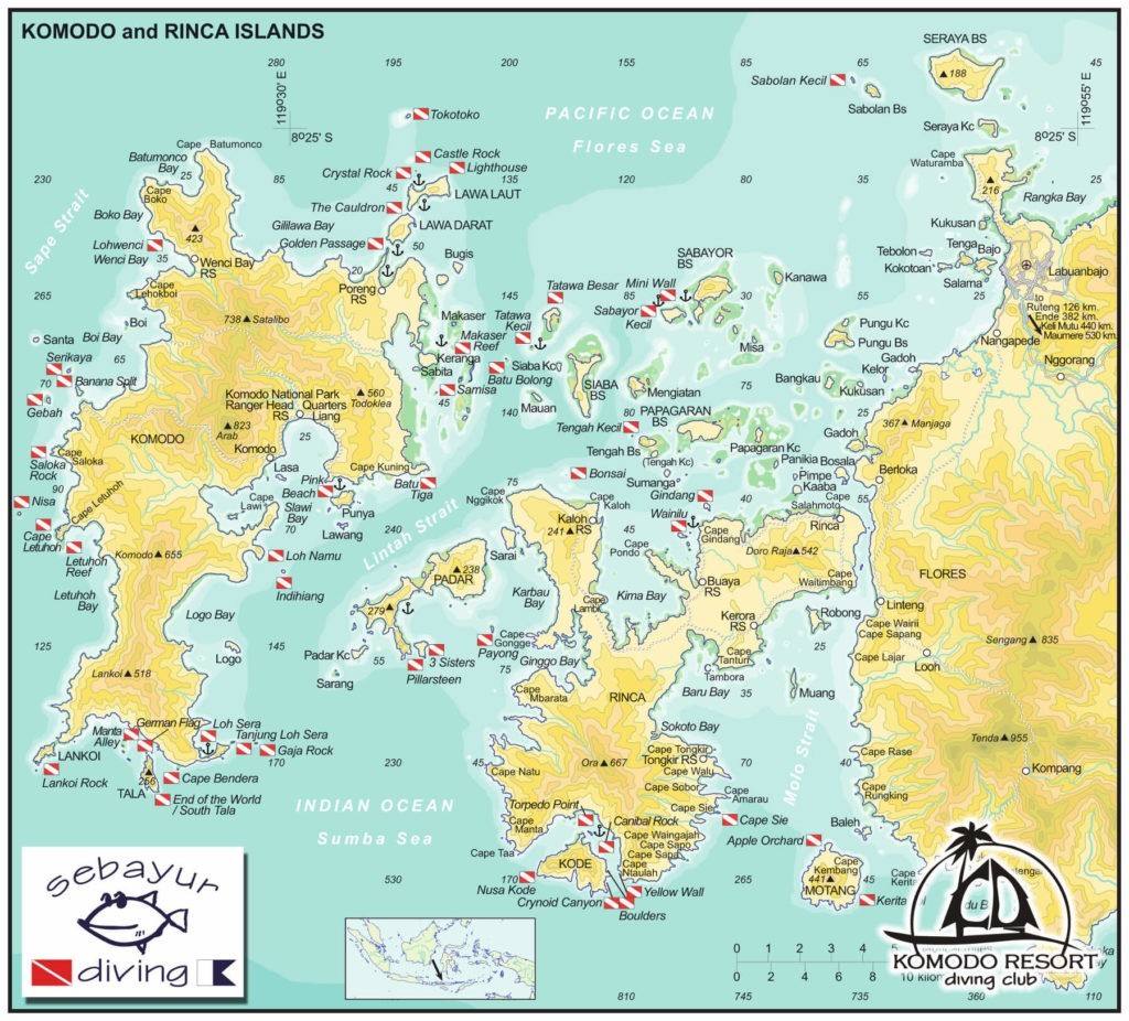 Divesite Map Komodo Resort Diving Club